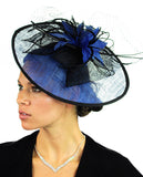 NYFASHION101 Cocktail Teardrop Shaped Sinamay Headband w/ Face Veil