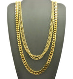 Hip-Hop Style Rope Chain, Cuban Chain & Box Cuban Chain Necklace Set, Gold-Tone