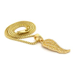 Unisex Micro Angel Wing Gold Tone Pendant 3mm 27" Ball Chain Necklace MMP11G