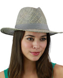 C.C Women's Raffia Straw Weaved Panama Sun Hat with Ribbon Trim