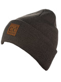 C.C Unisex Plain Cuff Skull Cap Winter Knit Beanie Hat