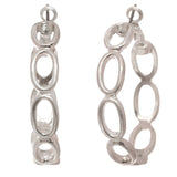 Women's Open Oval Chain Link 33m Hoop Pierced Earrings