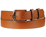Eurosport Women's Slim Bonded Leather Casual Belt with 2 Tone Buckle