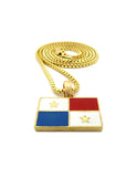 Flag of Panama Micro Pendant with Chain Necklace