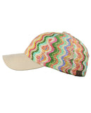 C.C Multicolored Paper Straw Weaved Adjustable Precurved Baseball Cap Hat