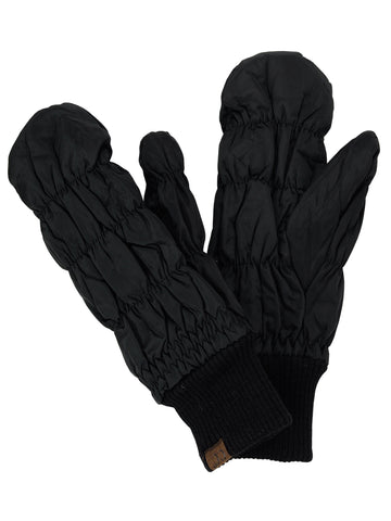 C.C Unisex Light Warm Soft Quilted Elastic Insulated Puffer Mittens