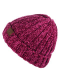 C.C Unisex Chenille Soft Warm Stretchy Thick Cuffed Knit Beanie Cap Hat