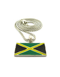 Flag of Jamaica Micro Pendant with Chain Necklace