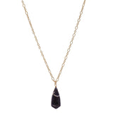 Women's Smooth Briolette Stone Dangle Pendant with 17" Link Chain Necklace