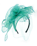 NYFASHION101 Cocktail Formal Party Face Veil Floral Mesh Fascinator Headband