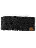 C.C Soft Stretch Winter Warm Cable Knit Fuzzy Lined Ear Warmer Headband