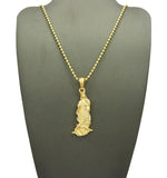 Gold-Tone Contoured Mother Mary Pendant w/ Chain Necklace