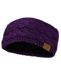 C.C Soft Stretch Winter Warm Cable Knit Fuzzy Lined Ear Warmer Headband