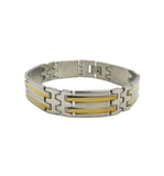 Men's Stainless Steel Link Bracelet w/ Foldover Clasp