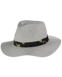 C.C Teardrop Dent Paper Woven Panama Sun Beach Hat with Camouflage Band