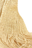 NYFASHION101 Fashionable Sparkly Glitter Thread Lightweight Tassel Scarf, Gold