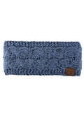 C.C Soft Stretch Winter Warm Cable Knit Fuzzy Lined Ear Warmer Headband