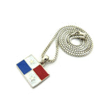 Flag of Panama Micro Pendant with Chain Necklace