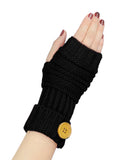NYfashion101 Exclusive Women's Fingerless Short Arm Warmer w/ Button Accent
