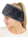 C.C Women's Soft Faux Fur Feel Sherpa Lined Ear Warmer Headband Headwrap