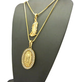 Mother Mary Pendant Set with Chain Necklaces