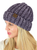 C.C Unisex Chenille Soft Warm Stretchy Thick Cuffed Knit Beanie Cap Hat