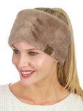 C.C Women's Soft Faux Fur Feel Sherpa Lined Ear Warmer Headband Headwrap