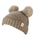 C.C Kids' Children's Double Ear Soft Pom Fuzzy Lined Cuff Beanie Cap