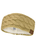 C.C Soft Stretch Winter Warm Cable Knit Fuzzy Lined Ear Warmer Headband