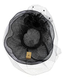 NYFASHION101 Wavy Wide Brim Veil & Feather Kentucky Derby Sinamay Hat