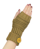 NYfashion101 Exclusive Women's Fingerless Short Arm Warmer w/ Button Accent