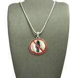 Solid Polished Rapper Music Video Monster Logo Pendant w/ 24" Chain Necklace