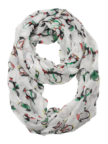D&Y Christmas Theme Sheer Loop Infinity Scarf