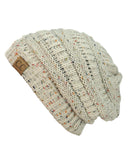C.C Unisex Colorful Confetti Soft Stretch Cable Knit Beanie Skull Cap