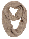 C.C Soft Furry Two Tone Knit Cowl Snood Loop Pullover Infinity Scarf