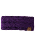 C.C Soft Stretch Winter Warm Cable Knit Fuzzy Lined Ear Warmer Headband
