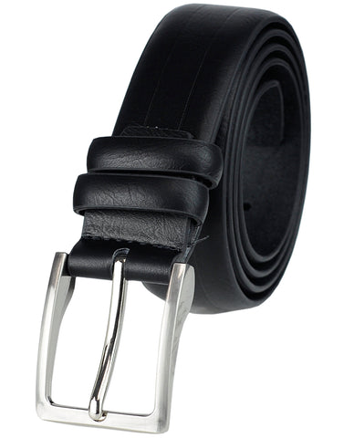 Eurosport Men's Bonded Leather Classic Style Cut-To-Fit Belt with Square Buckle