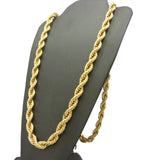 Hip-Hop Style Rappers' 8mm Rope Chain Necklace in Gold-Tone