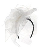 NYFASHION101 Cocktail Formal Party Face Veil Floral Mesh Fascinator Headband