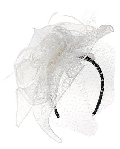 NYFASHION101 Cocktail Formal Party Face Veil Floral Mesh Fascinator Headband