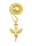 Stone Stud Baby Halo Angel Pendant w/ Chain Necklace