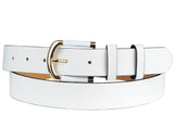 Eurosport Women's Slim Bonded Leather Casual Belt with 2 Tone Buckle