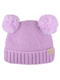 C.C Kids' Children's Double Ear Soft Pom Fuzzy Lined Cuff Beanie Cap