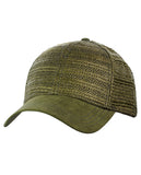 C.C Paper Straw Weaved Panel Precurved Suede Feel Brim Baseball Cap Hat