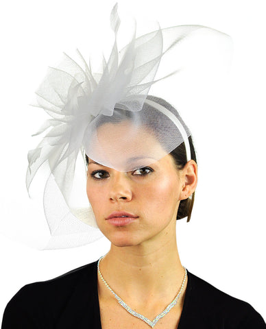 NYFASHION101 Elegant Formal Curlicue Center Sinamay Fascinator Headband