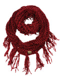 C.C Women's Soft Solid Chenille Net Fringed Tassel Infinity Wrap Scarf