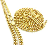 Hip-Hop Style Rapper's 8 mm 30" & 36" Cuban Chain Necklace Set, Gold-Tone