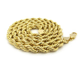 Unisex Hip Hop/Rap Style 7mm 30" Rope Chain Necklace in Gold-Tone