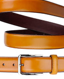 Eurosport Men's Polished Bonded Leather Cut-To-Fit Belt with Metal Square Buckle, GL087