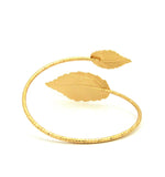 Women's Fashion Gold-Tone Leaf Upper Arm Cuff Bangle